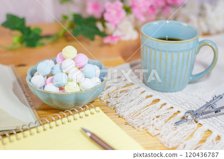 Coffee and Ramune prepared along with study materials Coffee and Ramune prepared along with study materials 120436787
