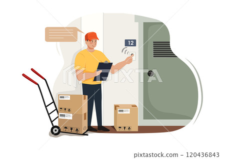 Door to Door Delivery Illustration concept. 120436843