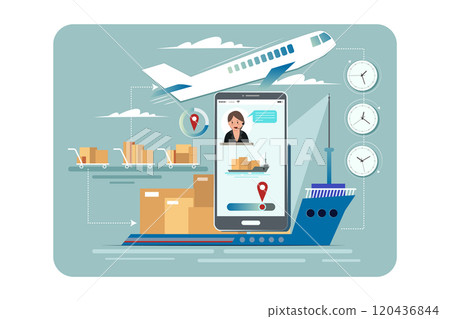 Modern parcel delivery illustration 120436844