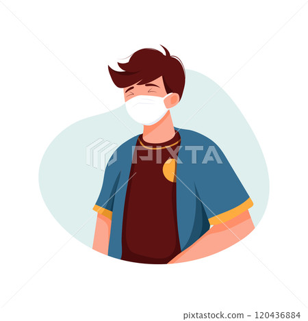 People wearing mask Illustration concept. Flat illustration isolated on white background 120436884