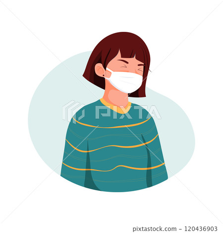 People wearing mask Illustration concept. Flat illustration isolated on white background People wearing mask Illustration concept. Flat illustration isolated on white background 120436903