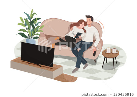 Work from homeWork from home Illustration concept. Flat illustration isolated on white background Work from homeWork from home Illustration concept. Flat illustration isolated on white background 120436916