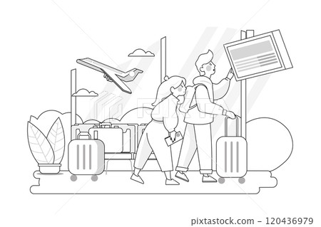Time to travel Illustration concept. Flat illustration isolated on white background Time to travel Illustration concept. Flat illustration isolated on white background 120436979