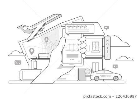 Time to travel Illustration concept. Flat illustration isolated on white background Time to travel Illustration concept. Flat illustration isolated on white background 120436987