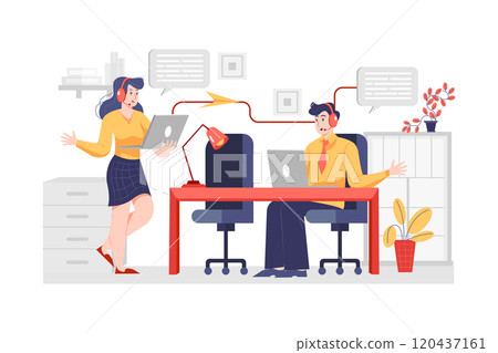 Transmission messages between two staffs 120437161