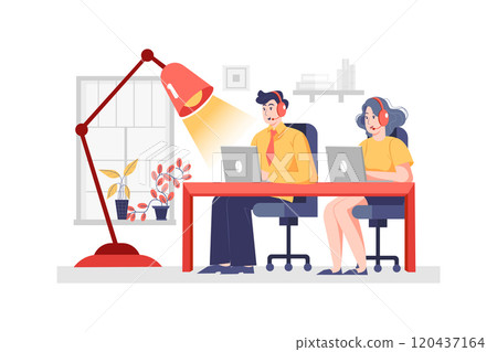 Switchboard staffs on their working 120437164