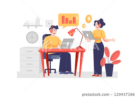 Analyzing the call data illustration concept 120437166
