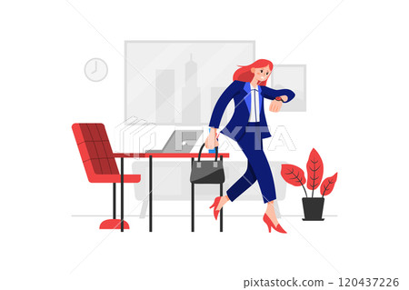 The manager hurriedly left the office when she realized she was late for the appointment. The manager hurriedly left the office when she realized she was late for the appointment. 120437226