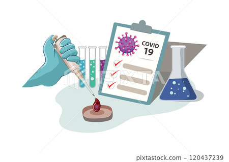 Virus Positive Medical Lab Test in Flat 120437239