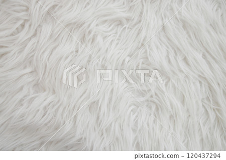 Texture of white faux fur as background, closeup Texture of white faux fur as background, closeup 120437294