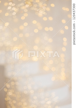 Christmas Background. Golden Holiday Abstract Glitter Defocused Background With Blinking Stars. 120437300