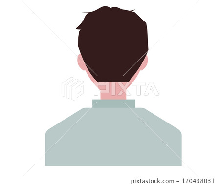 一個男人上半身的後面視圖。向量圖 120438031