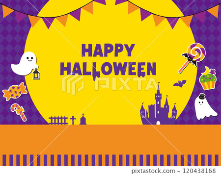 Ghost and candy Halloween banner background_illustration Ghost and candy Halloween banner background_illustration 120438168