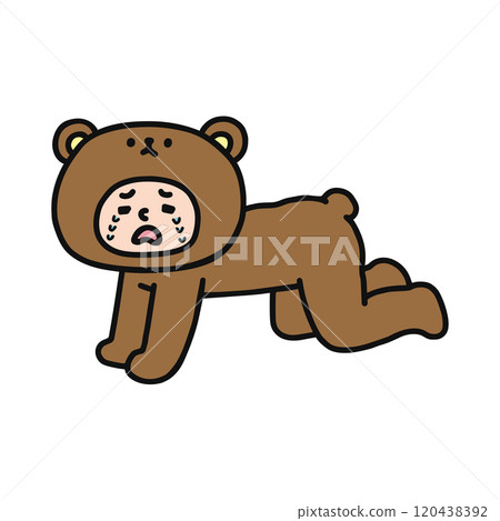 震驚，穿著熊服裝的人 120438392