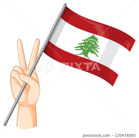 Peace and Unity with Lebanese Flag 120438885