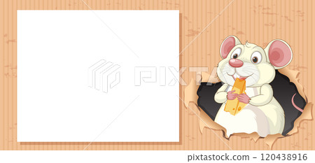 Cheerful Mouse with Cheese Illustration 120438916