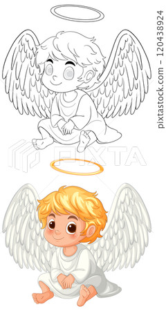 Cute Angel Kids Illustration 120438924