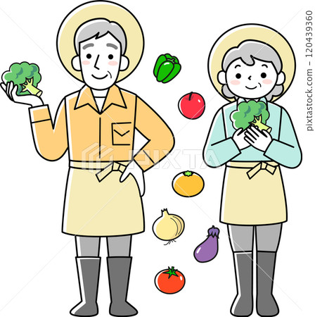 Senior men and women on farms Senior men and women on farms 120439360