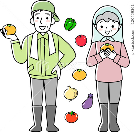 高級男性和女性農民 120439361