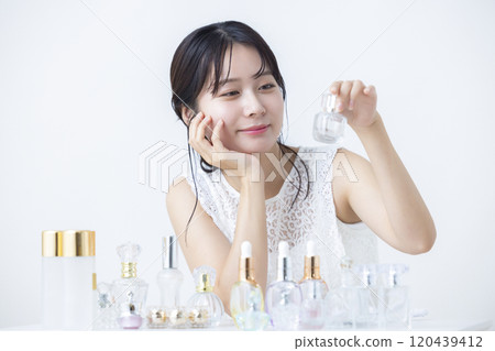 Beauty image: A woman doing skin care 120439412