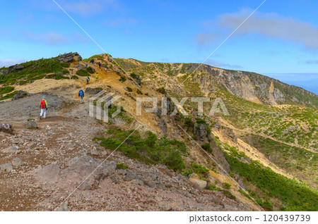 A view from the ridge of Mt. Adatara in autumn A view from the ridge of Mt. Adatara in autumn 120439739