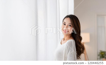 Portrait of a cute and sexy young woman. 120440255