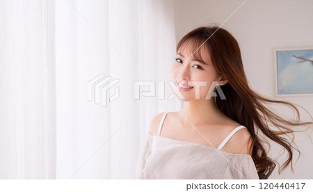 Portrait of a cute and sexy young woman. 120440417