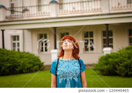 The girl next to the old castle The girl next to the old castle 120440465