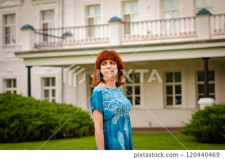 The girl next to the old castle 120440469