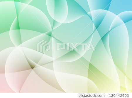 Abstract curve wave line green soft color background  120442403