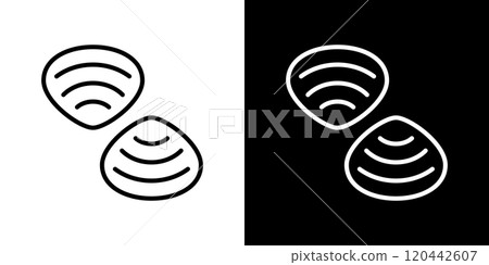 Shellfish simple line icon Shellfish simple line icon 120442607