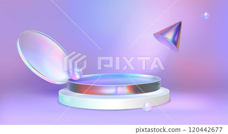 Abstract holographic podium Abstract holographic podium 120442677