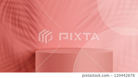 Pedestal with palm shadow and glass elements 120442678