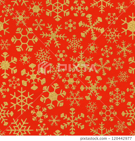 Red seamless winter pattern with connected snowflakes Red seamless winter pattern with connected snowflakes 120442977