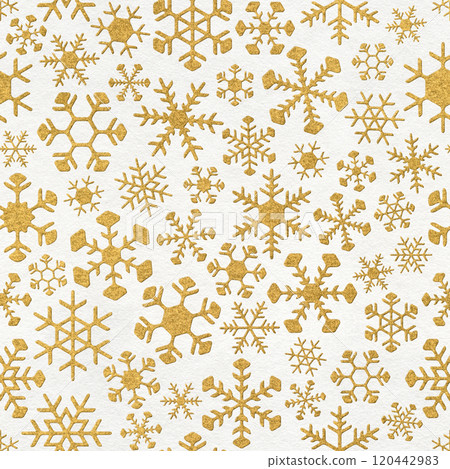 白色冬季無縫圖案與連接的雪花 120442983