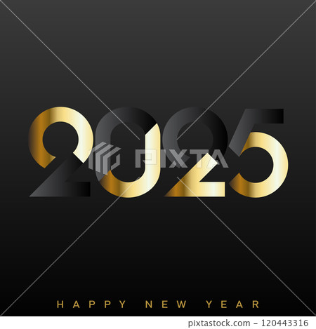 Elegant 2025 New Year Design. Luxurious New Year 2025 Greeting Vector 120443316