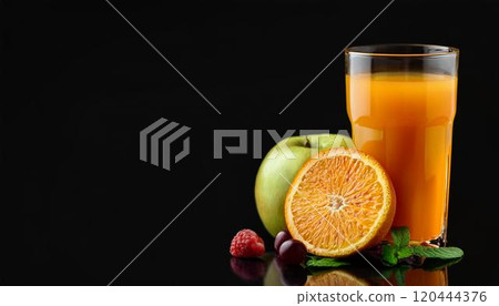 Fruit juice and copy space 120444376