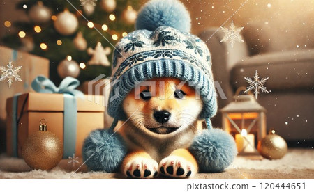 閃閃發光的燈光和柴犬 120444651