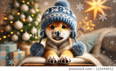 聖誕樹和柴犬孩子 120444652