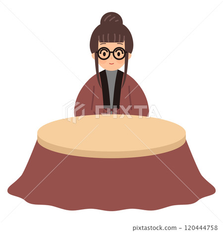 穿著被爐的女人的插圖 穿著被爐的女人的插圖 120444758