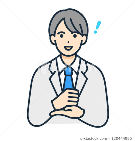 一個靈光一現的高中生。向量圖的一個男孩有一個想法。 120444990