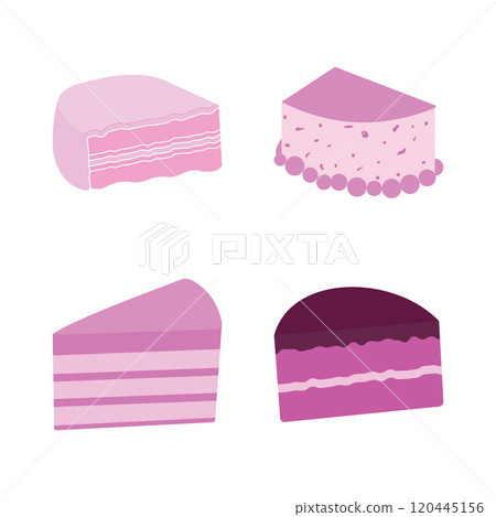 Slice of Delicious Birthday Purple Cake Sweet Dessert Food 120445156