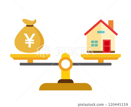 Simple illustration of scales Money illustration 120445159