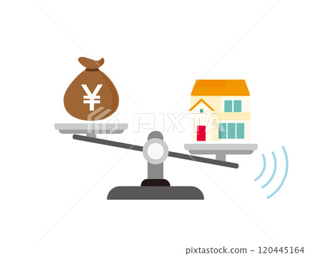 Simple illustration of scales Money illustration 120445164