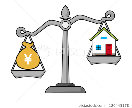 Simple illustration of scales Money illustration 120445178