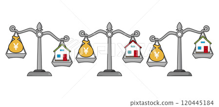 Simple illustration of scales Money illustration 120445184