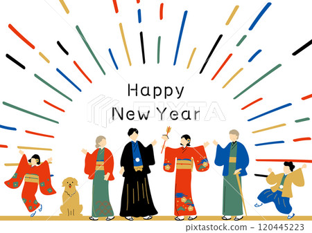 Family enjoying New Year's 120445223