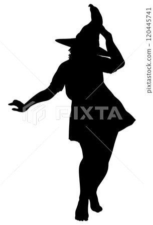 Spooky evil witch silhouette Spooky evil witch silhouette 120445741