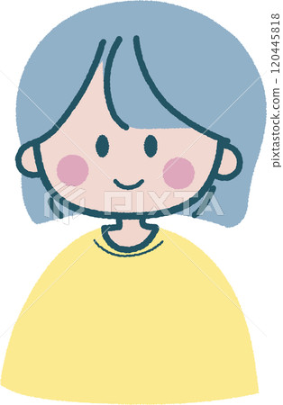 Illustration of a girl facing forward Illustration of a girl facing forward 120445818