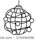 Christmas Groovy Swirled Ornament Ball Coloring Image doodle 120446096